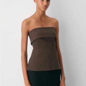 Babaton Brown Strapless Top
